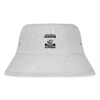 Zum Angeln geboren zum Arbeiten gezwunen Angler - Stanley/Stella recycelter Bucket Hat - Grau meliert - Vorne