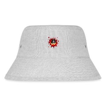 Comic Dog Design - Pow - Landseer - Stanley/Stella Recycled Bucket Hat - heather grey - Front