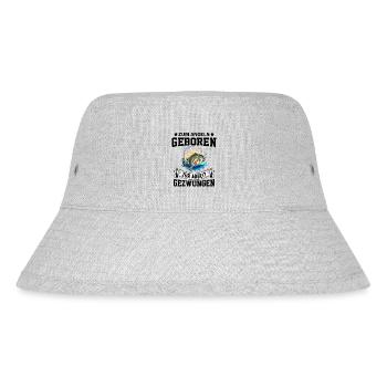 Zum Angeln geboren zum Arbeiten gezwunen Angler - Stanley/Stella recycelter Bucket Hat - Grau meliert - Vorne