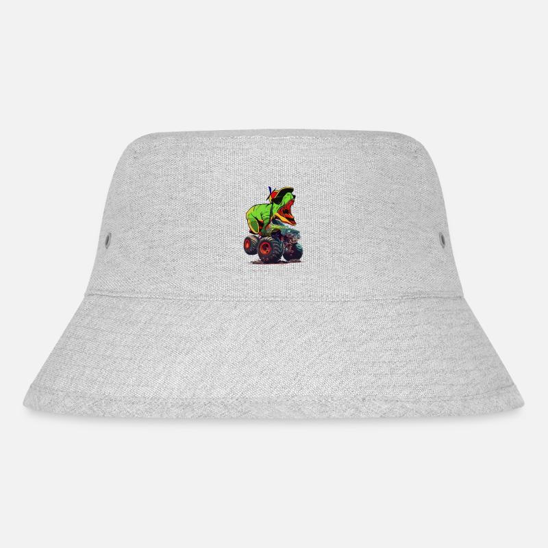 Monstertruck mit Dino T-Rex Dinosaurier Geschenk - Stanley/Stella recycelter Bucket Hat - Grau meliert