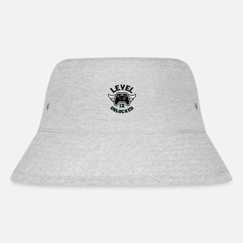 Level 12 Unlocked 12 Geburtstag - Stanley/Stella recycelter Bucket Hat - Grau meliert