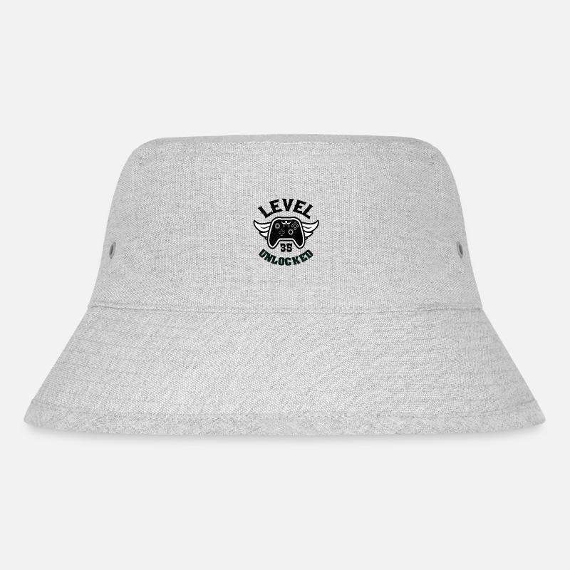 Level 35 Unlocked 35 Geburtstag - Stanley/Stella recycelter Bucket Hat - Grau meliert