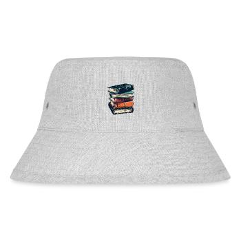 Stapel Bücher für Leseratten und Bücherwürmer - Stanley/Stella recycelter Bucket Hat - Grau meliert - Vorne