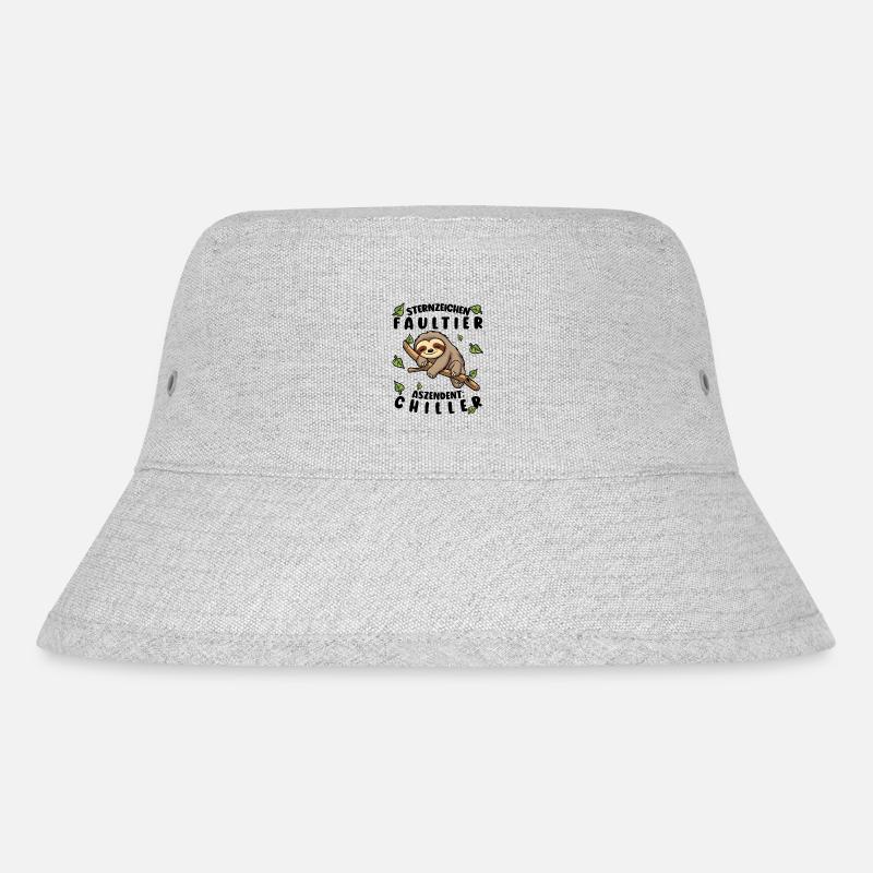 Faultier Lustiger Spruch: Sternzeichen Faultier - Stanley/Stella recycelter Bucket Hat - Grau meliert