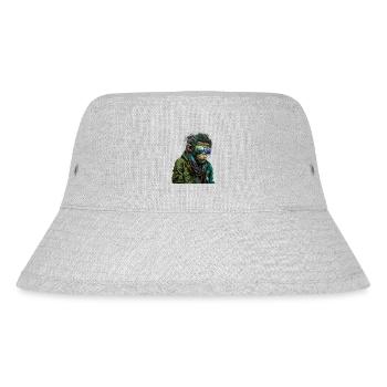 Drôle de singe chimpanzé avec des lunettes de soleil - Bob recyclé Stanley/Stella - gris chiné - Devant