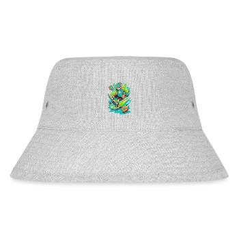 Funky soccer player in street art gaming design - Stanley/Stella Recycled Bucket Hat - heather grey - Front