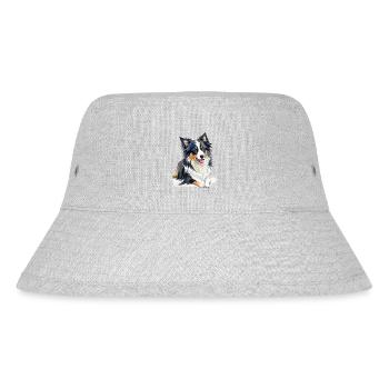 Border Collie - Stanley/Stella recycelter Bucket Hat - Grau meliert - Vorne