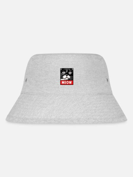 MEOW Miau Niedliches Katzengesicht - Stanley/Stella recycelter Bucket Hat - Grau meliert