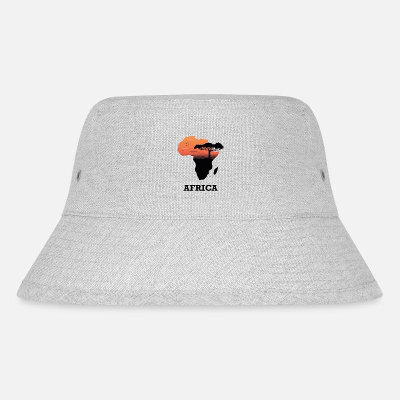 Karte Afrika - Stanley/Stella recycelter Bucket Hat - Grau meliert