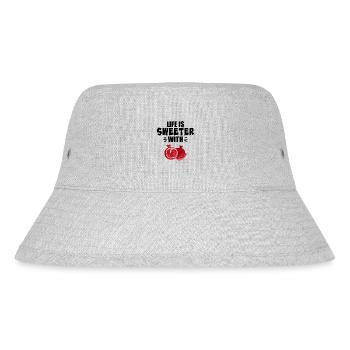 Life Is Sweeter With Pomegranate - Stanley/Stella Recycled Bucket Hat - heather grey - Front