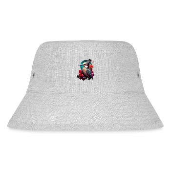 Niedlicher Specht Buntspecht Vogel Illustration - Stanley/Stella recycelter Bucket Hat - Grau meliert - Vorne