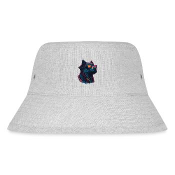 Colorful dog with sunglasses - Stanley/Stella Recycled Bucket Hat - heather grey - Front