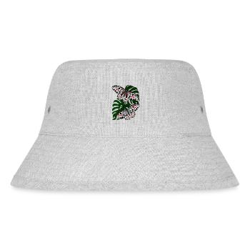 Butterfly Black White Moth Butterfly - Stanley/Stella Recycled Bucket Hat - heather grey - Front