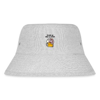 Wer betrunken ist, hat die Hände voll - Lustige Tr - Stanley/Stella recycelter Bucket Hat - Grau meliert - Vorne