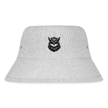 Eule mit Sonnenbrille - Stanley/Stella recycelter Bucket Hat - Grau meliert - Vorne