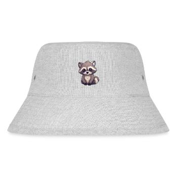 Waschbär - Stanley/Stella recycelter Bucket Hat - Grau meliert - Vorne