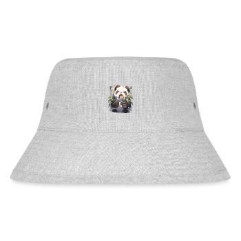 Pandabären - Stanley/Stella recycelter Bucket Hat - Grau meliert - Vorne