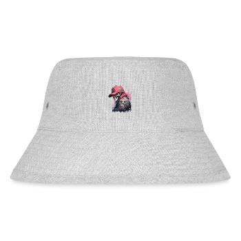 Totenkopf - Stanley/Stella recycelter Bucket Hat - Grau meliert - Vorne
