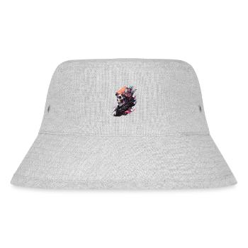 Totenkopf - Stanley/Stella recycelter Bucket Hat - Grau meliert - Vorne