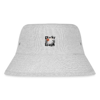"Spooky Season" Retro Halloween Pumpkin Ghost - Stanley/Stella Recycled Bucket Hat - heather grey - Front