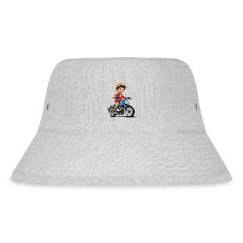 Kleiner Junge fährt Motorrad - Stanley/Stella recycelter Bucket Hat - Grau meliert - Vorne