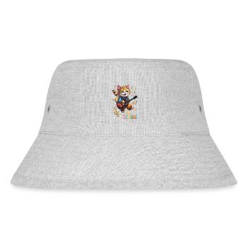Back-to-school school enrollment cat kitten - Stanley/Stella Recycled Bucket Hat - heather grey - Front