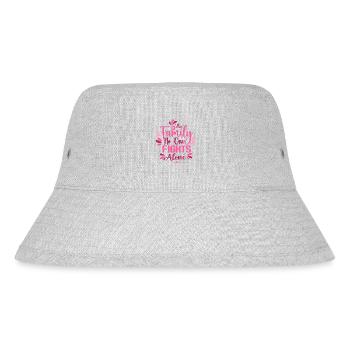 In This Family No One Fight Alone Breast Cancer - Stanley/Stella Recycled Bucket Hat - heather grey - Front