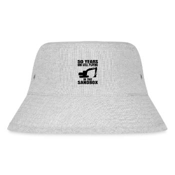 Baggerfahrer Bauarbeiter Baggern 50. Geburtstag - Stanley/Stella recycelter Bucket Hat - Grau meliert - Vorne