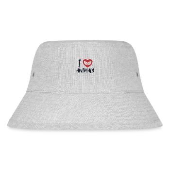 I love Animals Plant-Based Vegan Vegans Veganism - Stanley/Stella Recycled Bucket Hat - heather grey - Front