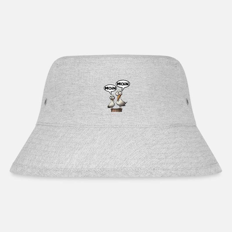 moin moin die Möwe - Moin Shirt - Stanley/Stella recycelter Bucket Hat - Grau meliert