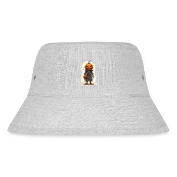 Halloween Jack O Lantern Skull Pumpkin - Stanley/Stella Recycled Bucket Hat - heather grey - Front