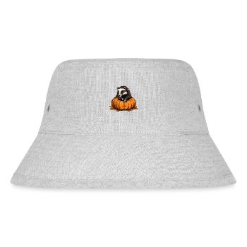 Badger Pumpkin Lazy Halloween Party - Stanley/Stella Recycled Bucket Hat - heather grey - Front