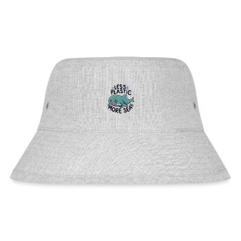 Less Plastic More Sea - Stanley/Stella recycelter Bucket Hat - Grau meliert - Vorne
