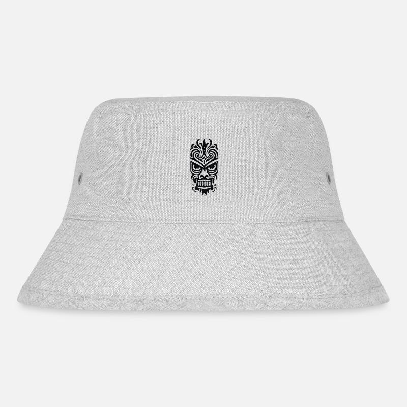 Tiki Maske - Stanley/Stella recycelter Bucket Hat - Grau meliert