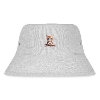 "Pawsitively Bookworm" - Für die Liebe zu Büchern - Stanley/Stella recycelter Bucket Hat - Grau meliert - Vorne