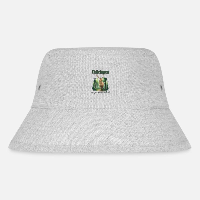 Thüringen - Das grünes Herz Deutschlands-Hirsch - Stanley/Stella recycelter Bucket Hat - Grau meliert