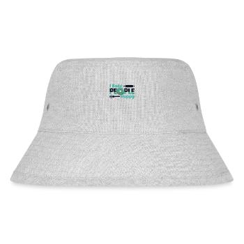 I Bake People Happy Pastry Chef Hobby Baker Bakery - Stanley/Stella Recycled Bucket Hat - heather grey - Front
