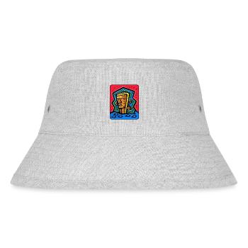 Abstract Colorful Tiki - Stanley/Stella Recycled Bucket Hat - heather grey - Front