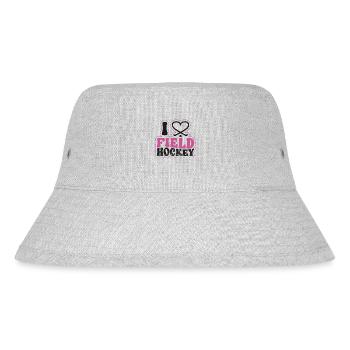 Field Hockey Heart I Love Field - Stanley/Stella Recycled Bucket Hat - heather grey - Front