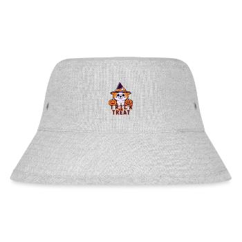Trick or Treat Dog and Pumpkins 1 - Stanley/Stella recycelter Bucket Hat - Grau meliert - Vorne