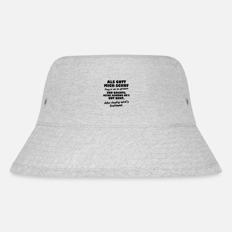Als Gott mich schuf fing - Stanley/Stella recycelter Bucket Hat - Grau meliert