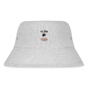 My Brain is 95% Trading Aktienmarkt Trader Börse - Stanley/Stella recycelter Bucket Hat - Grau meliert - Vorne