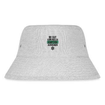 So gut kann nur ein Kapitän aussehen - Stanley/Stella recycelter Bucket Hat - Grau meliert - Vorne