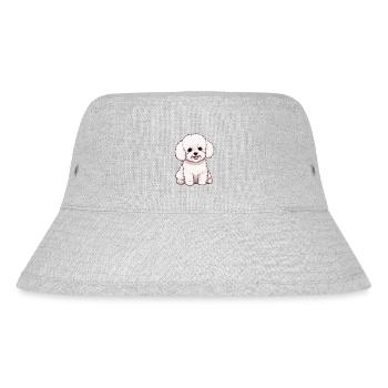 Hund Bichon Friesé - Stanley/Stella recycelter Bucket Hat - Grau meliert - Vorne