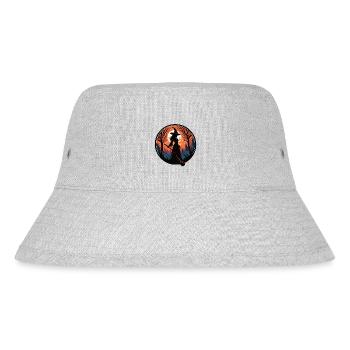 Witch holding a broom - Stanley/Stella Recycled Bucket Hat - heather grey - Front