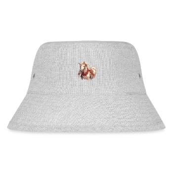 Pferd Pferde Weihnachten Reiten Reitsport - Stanley/Stella recycelter Bucket Hat - Grau meliert - Vorne