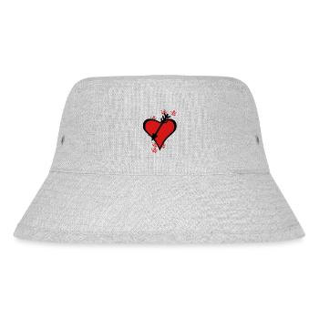 Herzschmerz Liebeskummer Herz Liebe - Stanley/Stella recycelter Bucket Hat - Grau meliert - Vorne