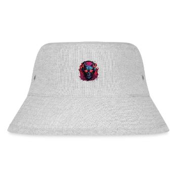 Teufel Dämom Monster mit Kopfhörer - Stanley/Stella recycelter Bucket Hat - Grau meliert - Vorne