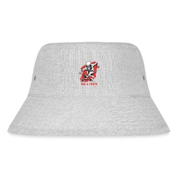Die and Skate: Skateboarding Skeleton Punk - Stanley/Stella Recycled Bucket Hat - heather grey - Front