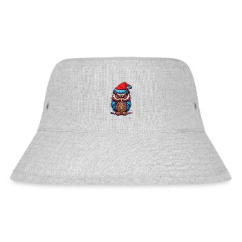 Süße Eule mit Weihnachtsmütze Kawaii Geschenk - Stanley/Stella recycelter Bucket Hat - Grau meliert - Vorne